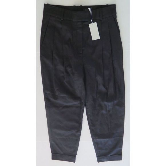 COS Women's Sz 10 Black Pleated Trouser Dress Pants $115+ - Picture 1 of 8